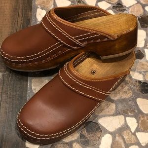 Brown Wooden Clogs